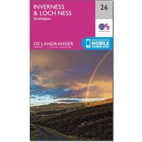 Ordnance Survey Landranger 26 InvernessandLoch Ness  Strathglass Map With Digital Version  Pink