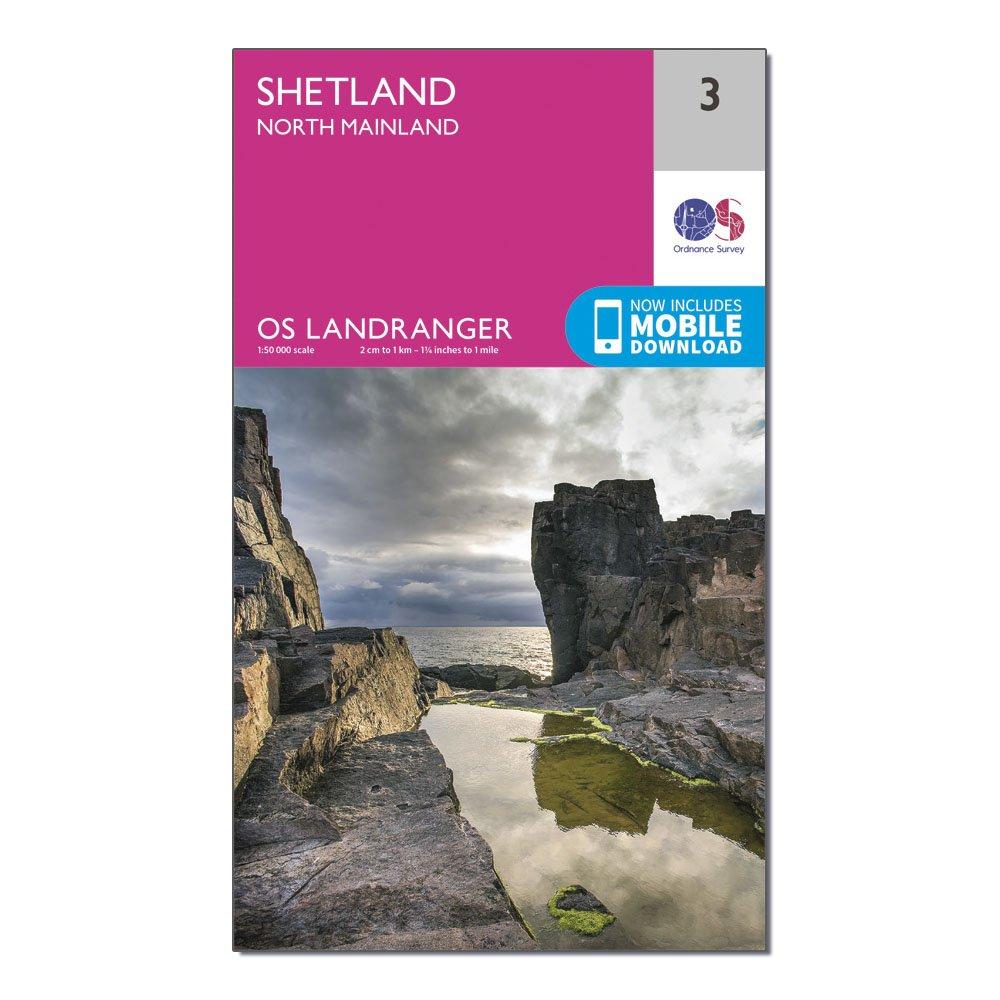 Ordnance Survey Landranger 3 Shetland  North Mainland Map With Digital Version
