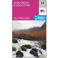 Ordnance Survey Landranger 50 Glen OrchyandLoch Etive Map With Digital Version  Pink