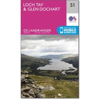 Ordnance Survey Landranger 51 Loch TayandGlen Dochart Map  Pink
