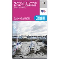 Ordnance Survey Landranger 83 Newton StewartandKirkcudbright  Gatehouse Of Fleet Map With Digital Version  Pink