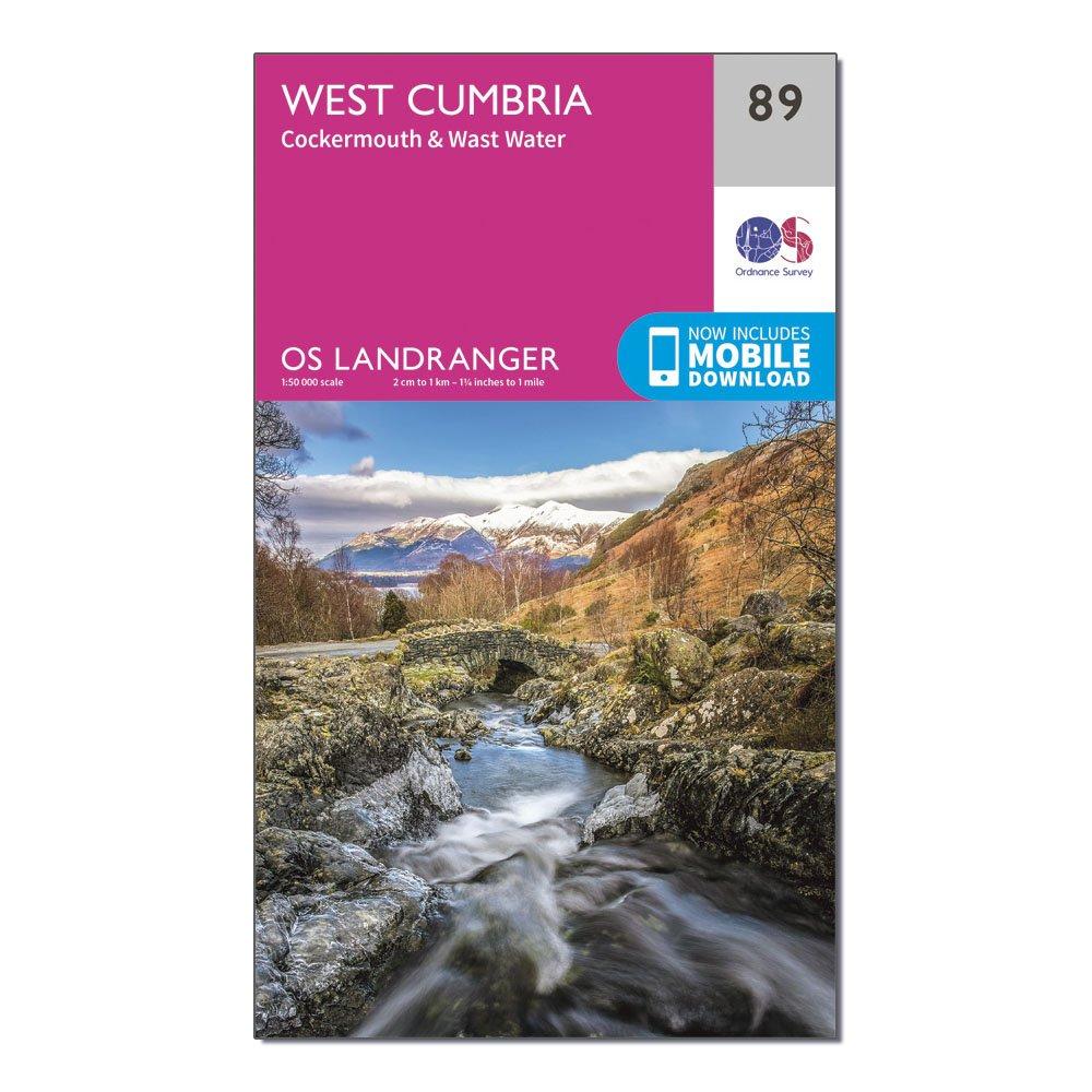 Ordnance Survey Landranger 89 West Cumbria  CockermouthandWast Water Map With Digital Version  Pink