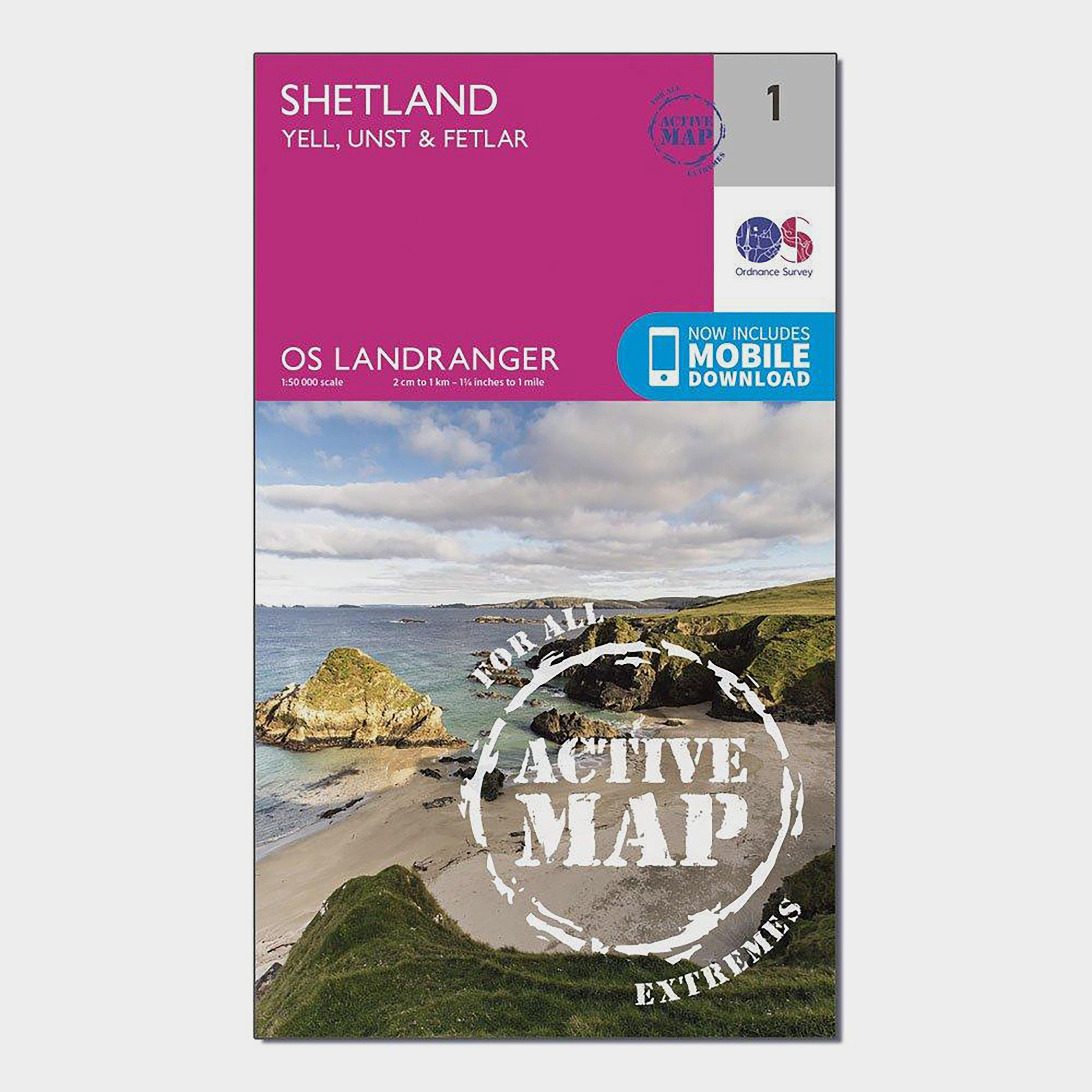 Ordnance Survey Landranger Active 1 - Shetland  Yell  Unst And Fetlar Map With Digital Version