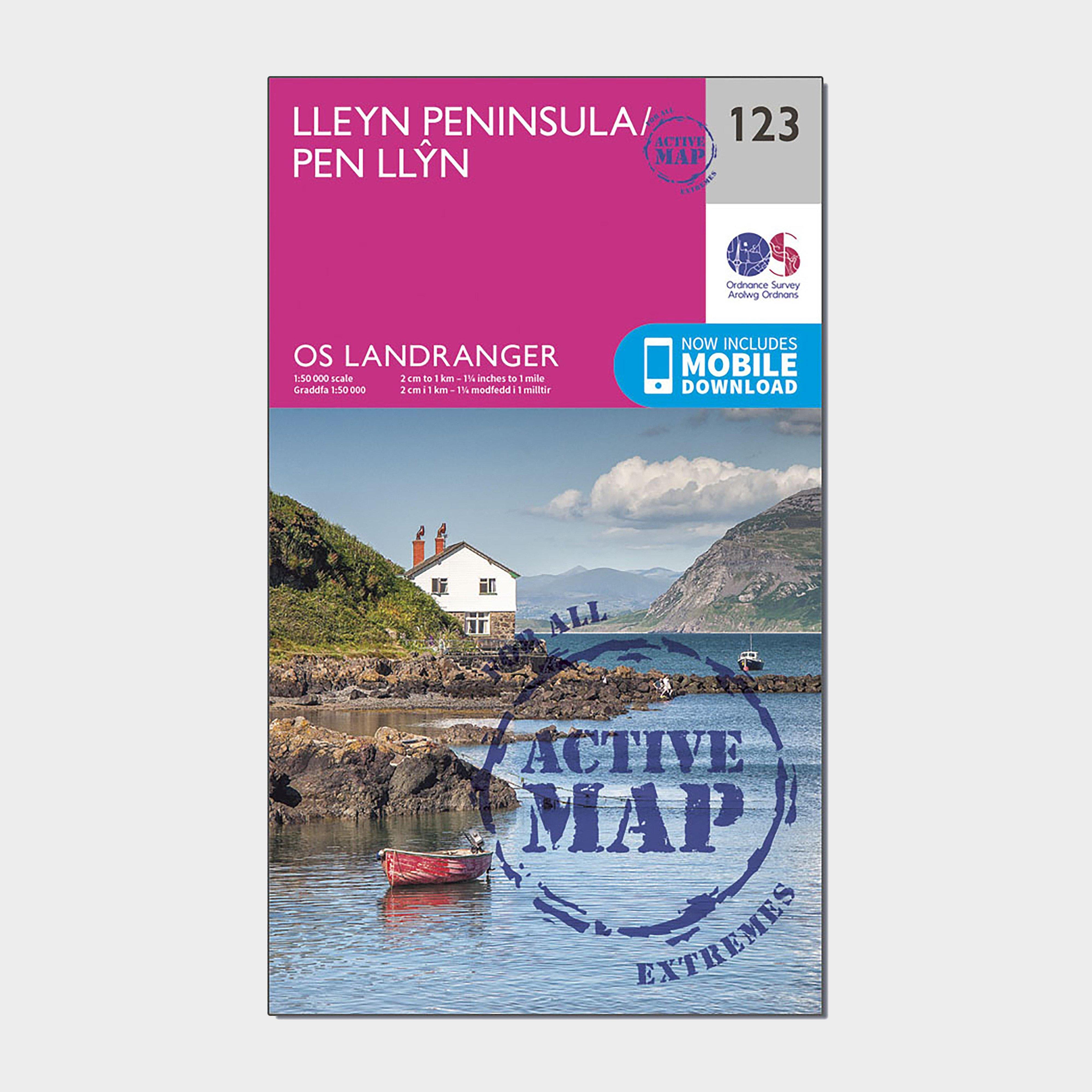 Ordnance Survey Landranger Active 123 Lleyn Peninsula Map With Digital Version  Pink