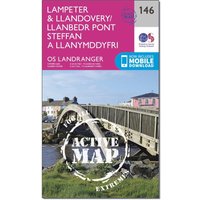 Ordnance Survey Landranger Active 146 LampeterandLlandovery Map With Digital Version