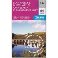 Ordnance Survey Landranger Active 147 Elan ValleyandBuilth Wells Map With Digital Version  Pink