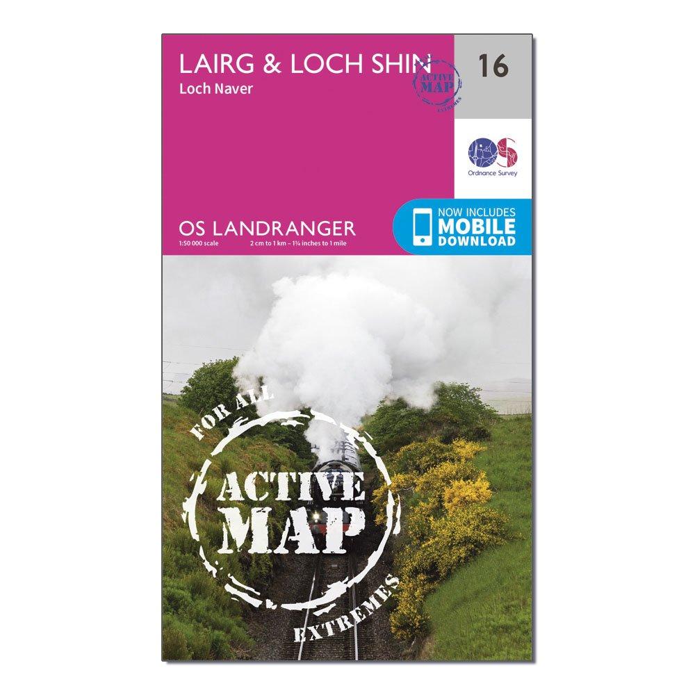 Ordnance Survey Landranger Active 16 Loch Assynt  LochinverandKylesku Map With Digital Version  Pink