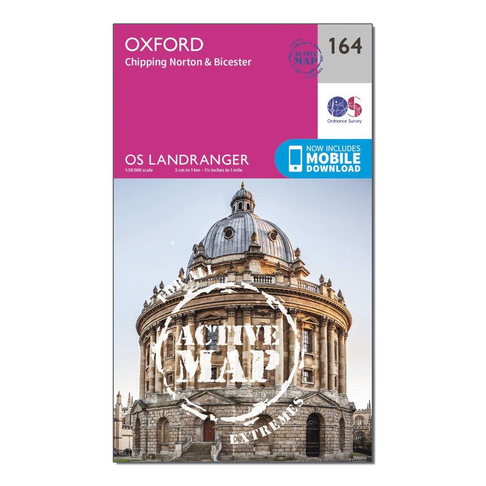 Ordnance Survey Landranger Active 164 Oxford  Chipping NortonandBicester Map With Digital Version  Pink