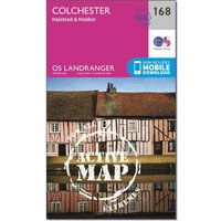 Ordnance Survey Landranger Active 168 Colchester  HalsteadandMaldon Map With Digital Version  Pink