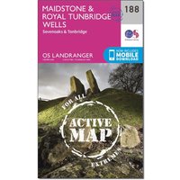 Ordnance Survey Landranger Active 188 MaidstoneandRoyal Tunbridge Wells Map With Digital Version  Pink