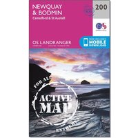 Ordnance Survey Landranger Active 200 Newquay  Bodmin  CamelfordandSt Austell Map With Digital Version  Pink