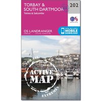 Ordnance Survey Landranger Active 202 Torbay  South Darrmoor  TotnesandSalcombe Map With Digital Version  Pink