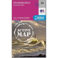 Ordnance Survey Landranger Active 30 Fraserburgh  PeterheadandEllon Map With Digital Version  Pink