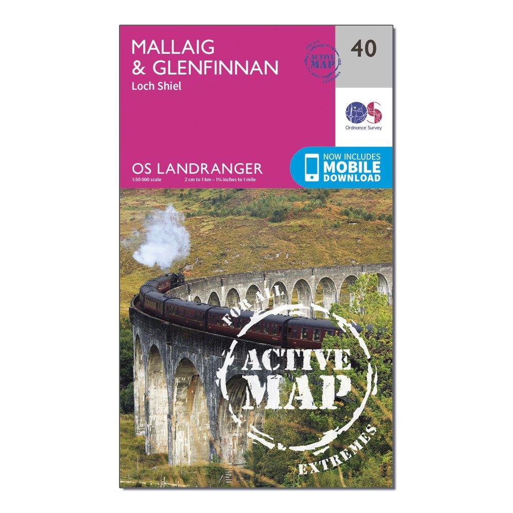 Ordnance Survey Landranger Active 40 MallaigandGlenfinnan  Loch Shiel Map With Digital Version