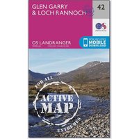 Ordnance Survey Landranger Active 42 Glen GarryandLoch Rannoch Map With Digital Version  Pink
