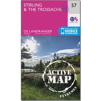 Ordnance Survey Landranger Active 57 StirlingandThe Trossachs Map With Digital Version  Pink