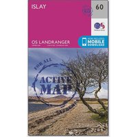 Ordnance Survey Landranger Active 60 Islay Map With Digital Version  Pink