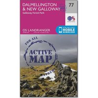 Ordnance Survey Landranger Active 77 DalmellingtonandNew Galloway  Galloway Forest Park Map With Digital Version  Pink
