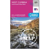 Ordnance Survey Landranger Active 89 West Cumbria  CockermouthandWast Water Map With Digital Version  Pink