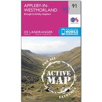 Ordnance Survey Landranger Active 91 Appleby-in-westmorland Map With Digital Version  Pink