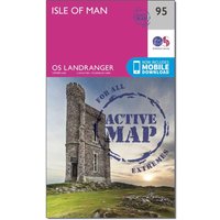 Ordnance Survey Landranger Active 95 Isle Of Man Map With Digital Version  Pink