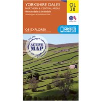 Ordnance Survey Ol 30 Explorer Yorkshire Dales - NorthernandCentral Area Active Map