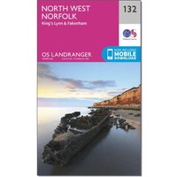 Ordnance Survey Os Landranger 132 North West Norfolk  Kings LynnandFakenham Map  Pink
