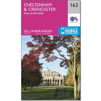 Ordnance Survey Os Landranger 163 CheltenhamandCirencester  Stow-on-the-wold Map  Pink