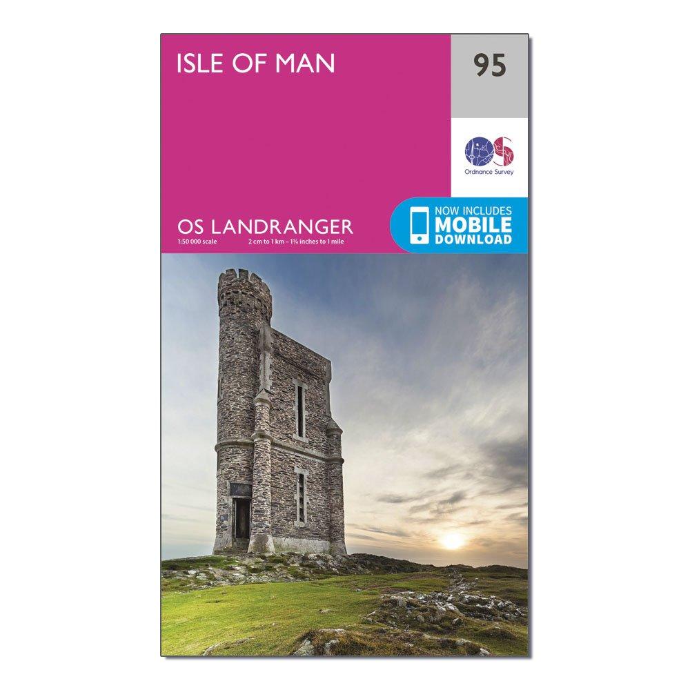 Ordnance Survey Os Landranger 95 Isle Of Man Map  Pink