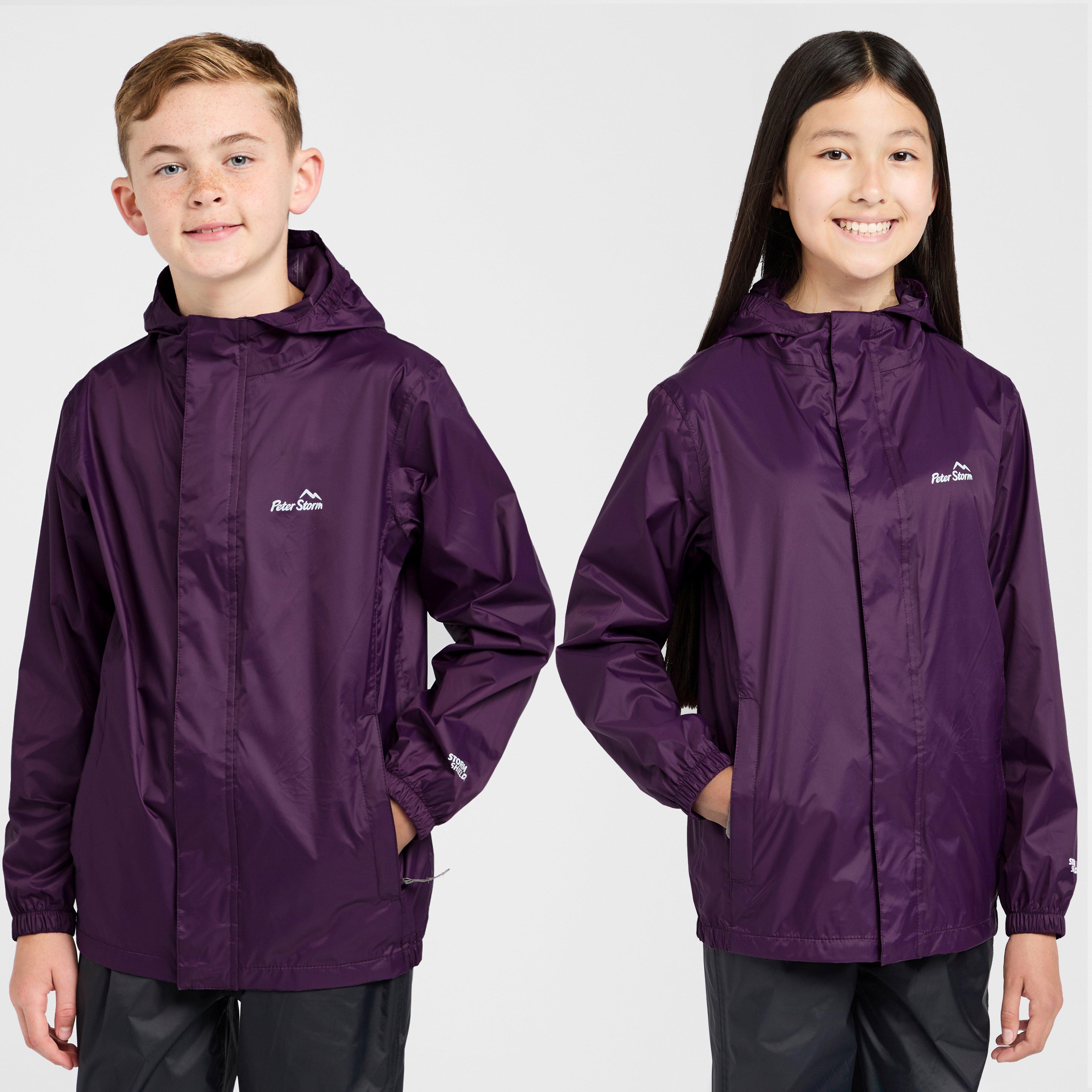 Peter Storm Kids Hooded Packable Waterproof Jacket  Purple