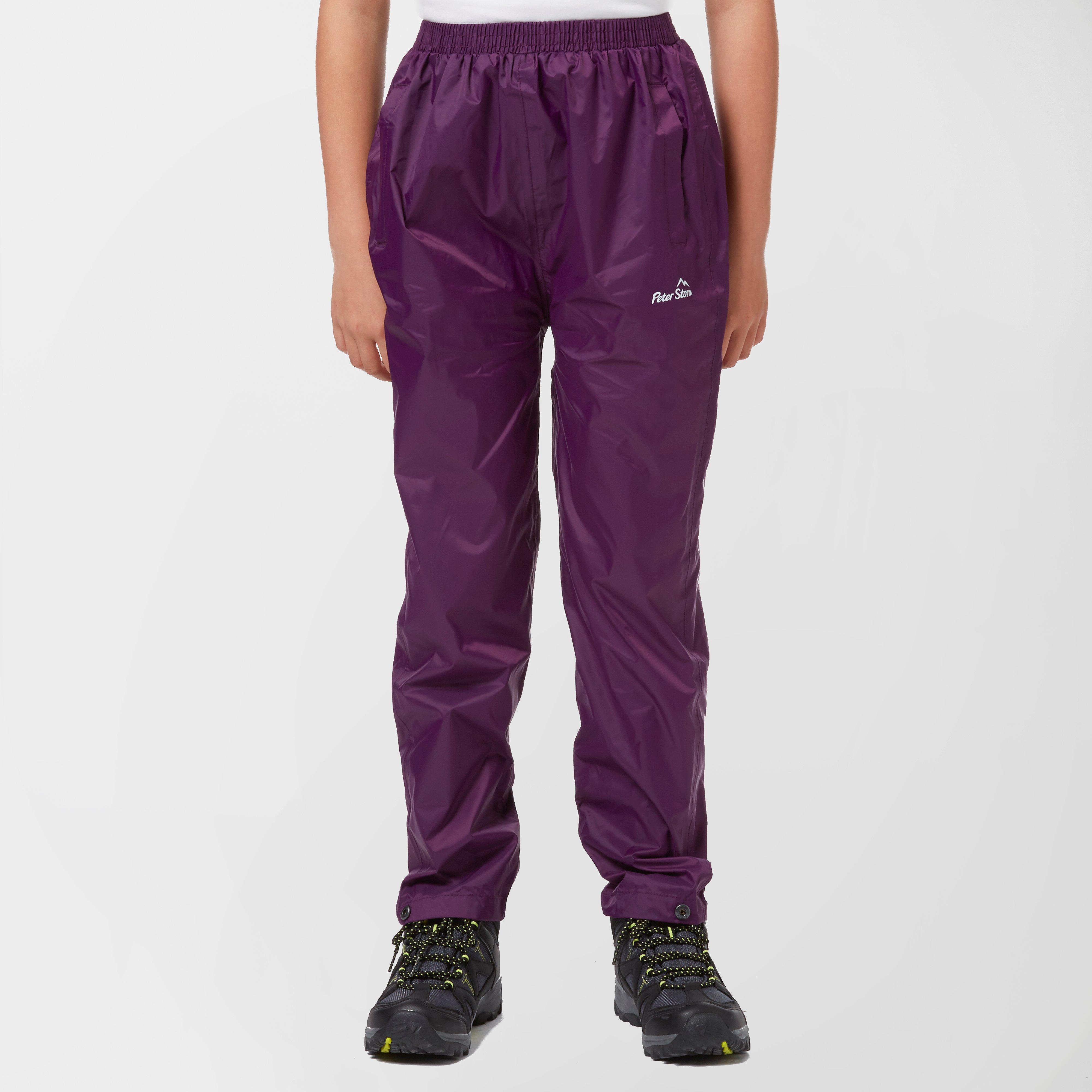 Peter Storm Kids Unisex Packable Pants  Purple
