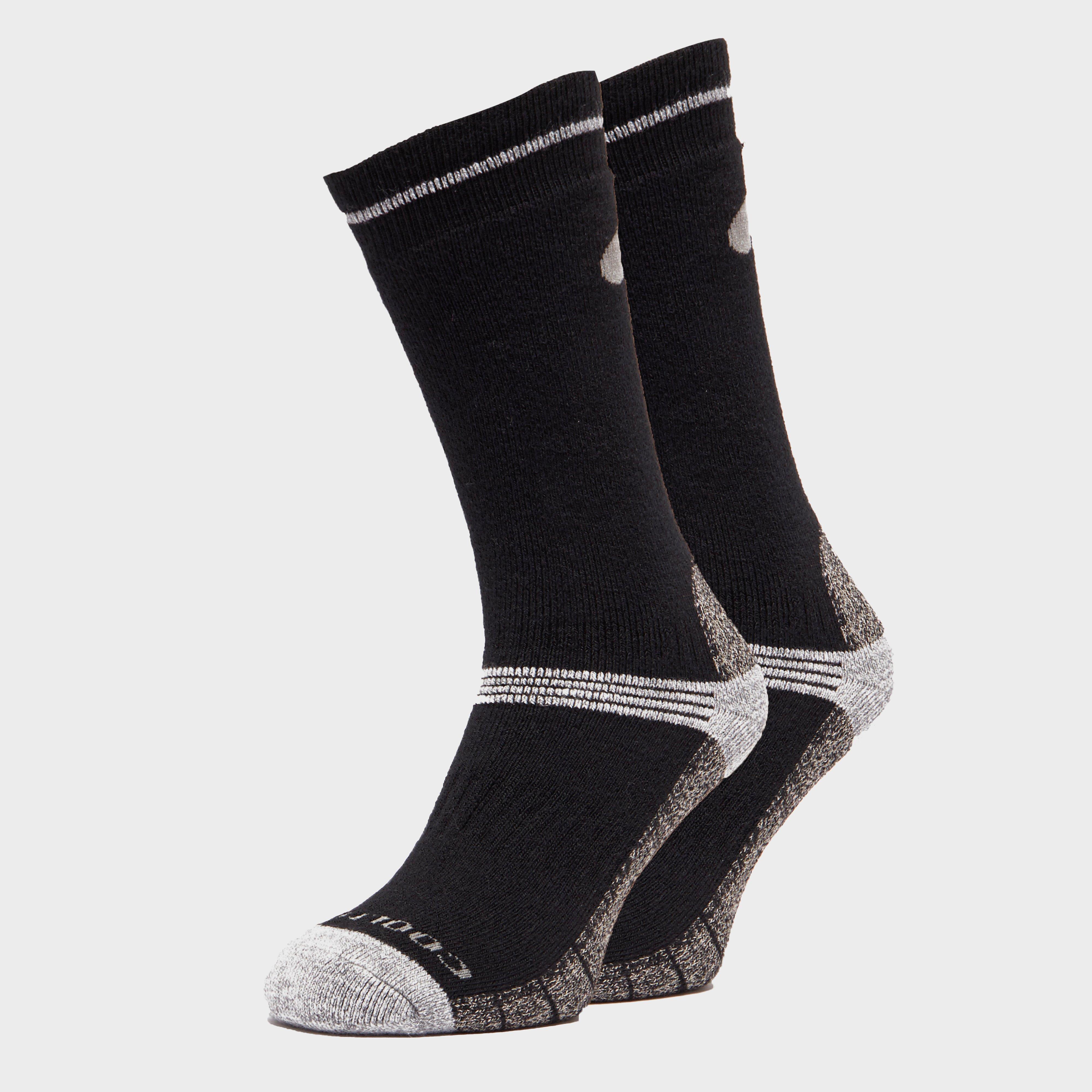Peter Storm Mens Midweight Coolmax Hiking Socks - 2 Pack  Black