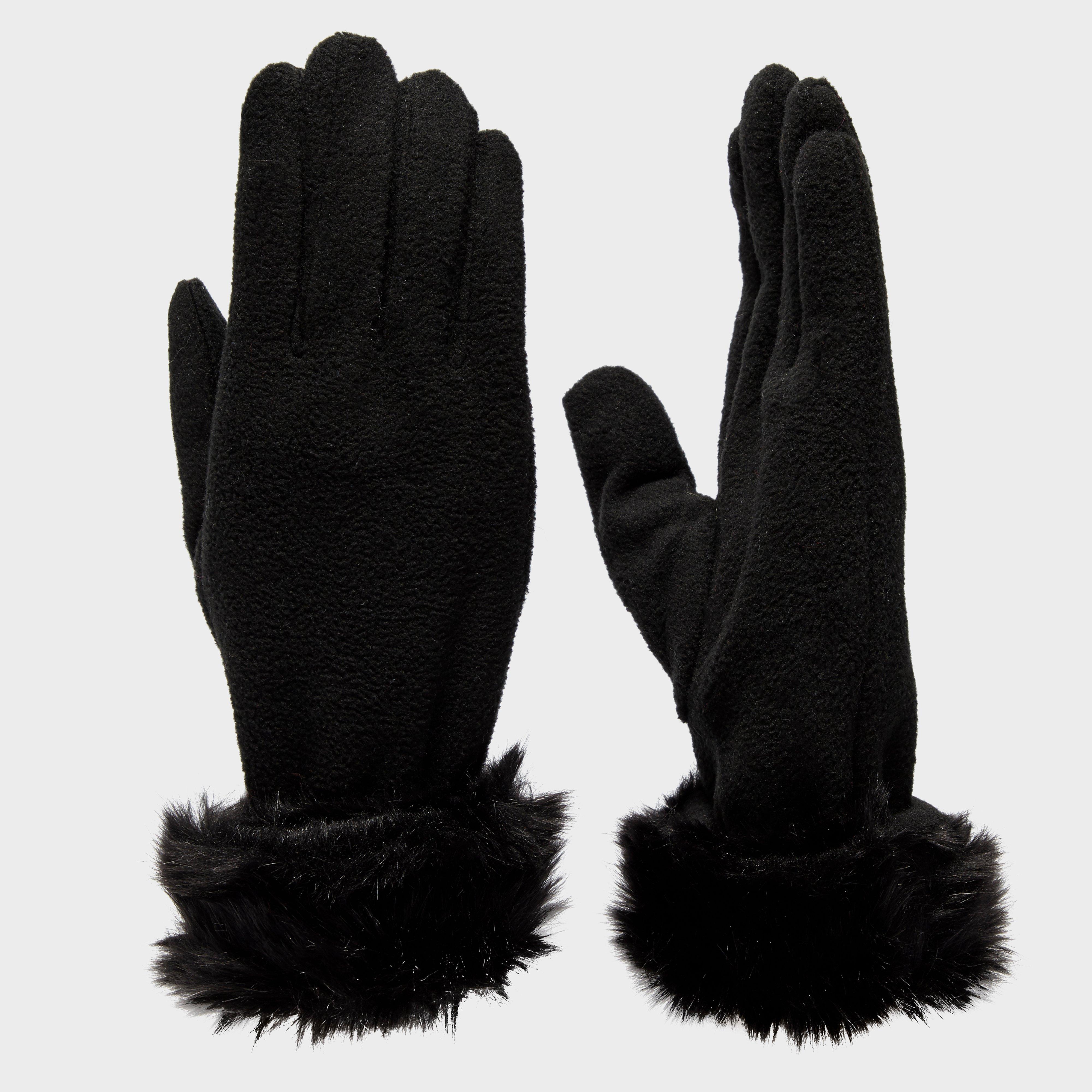 Peter Storm Womens Fur Lined Gloves  Black