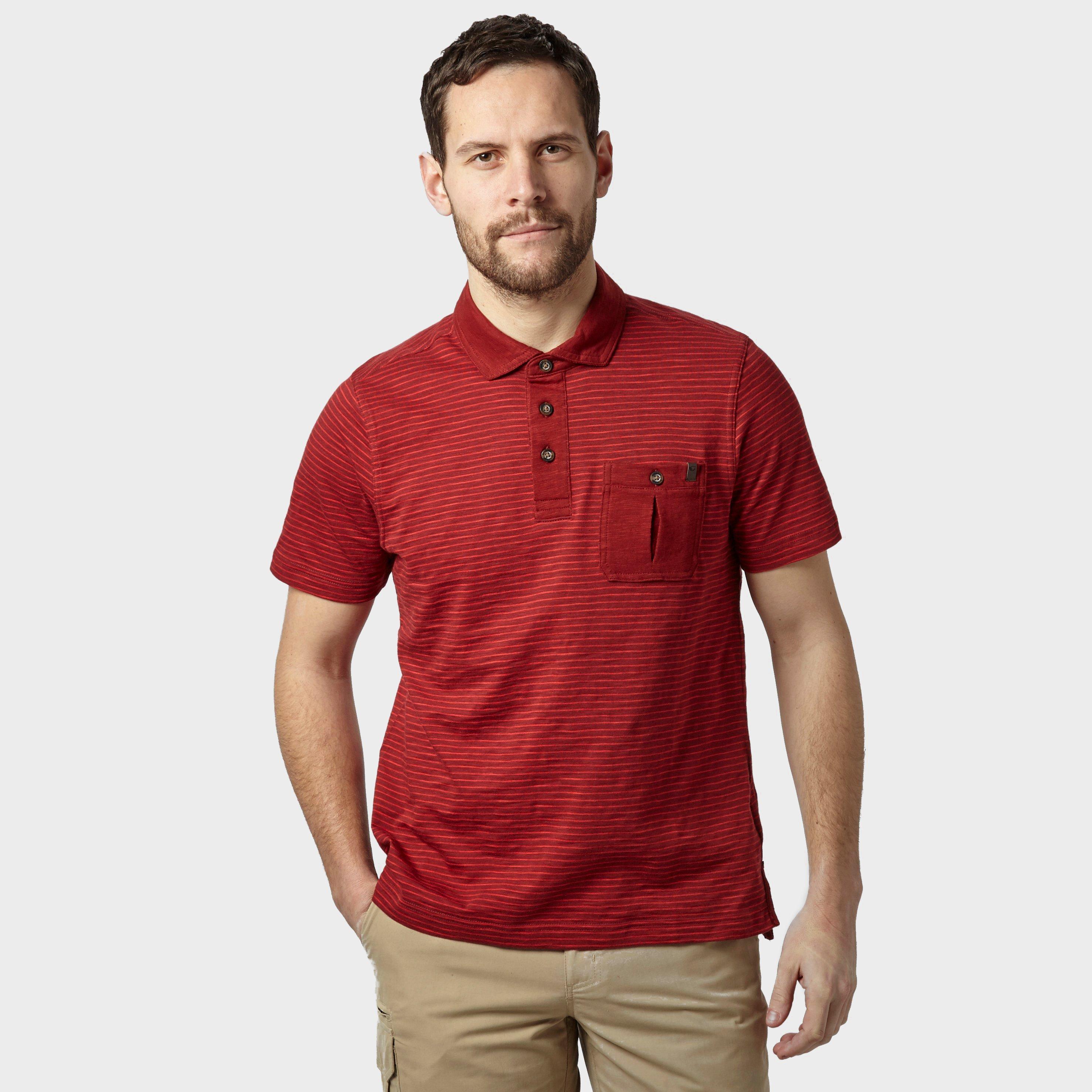 Brasher Mens Robinson Stripe Polo Shirt  Red
