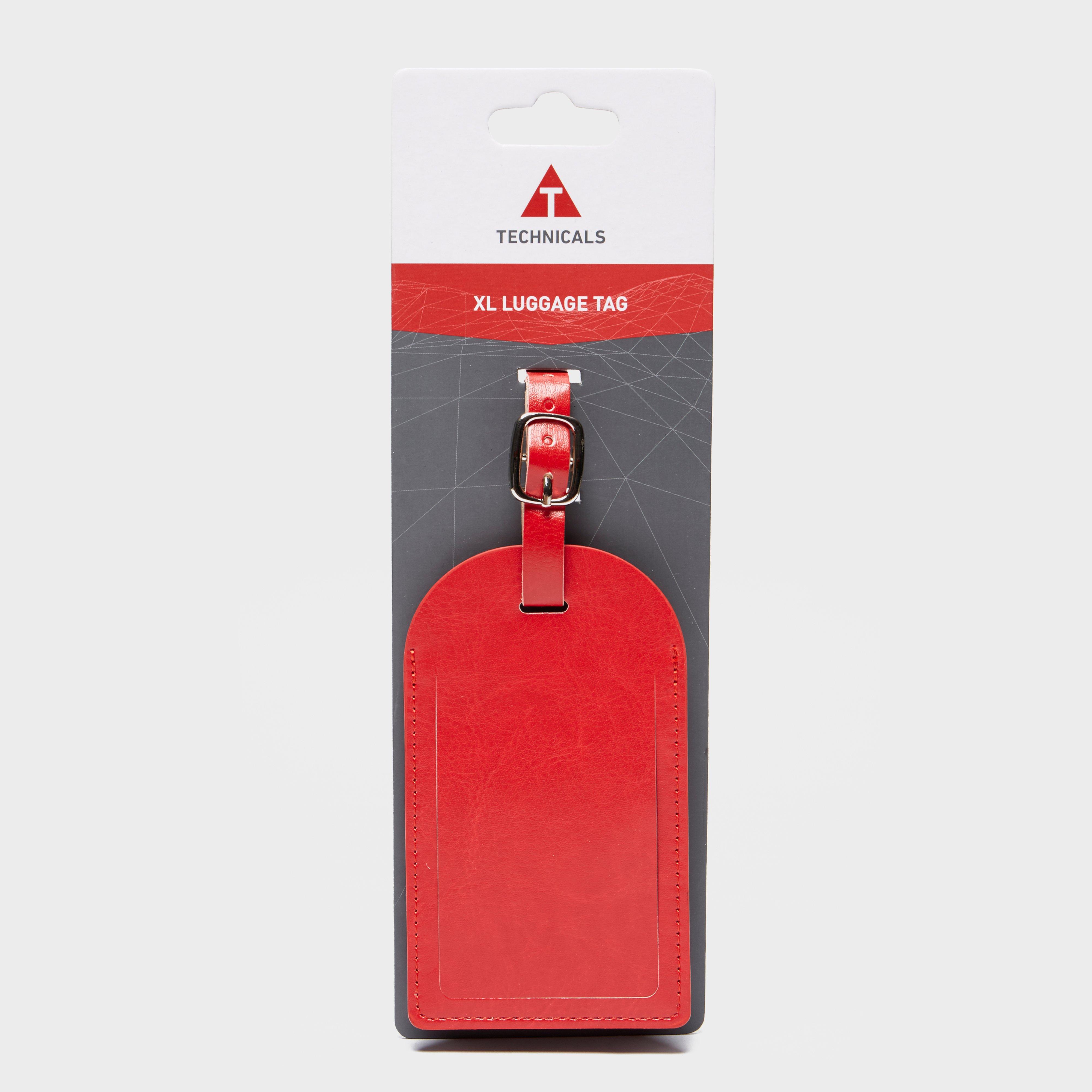 Technicals Extra Large Leather Luggage Tag  Red