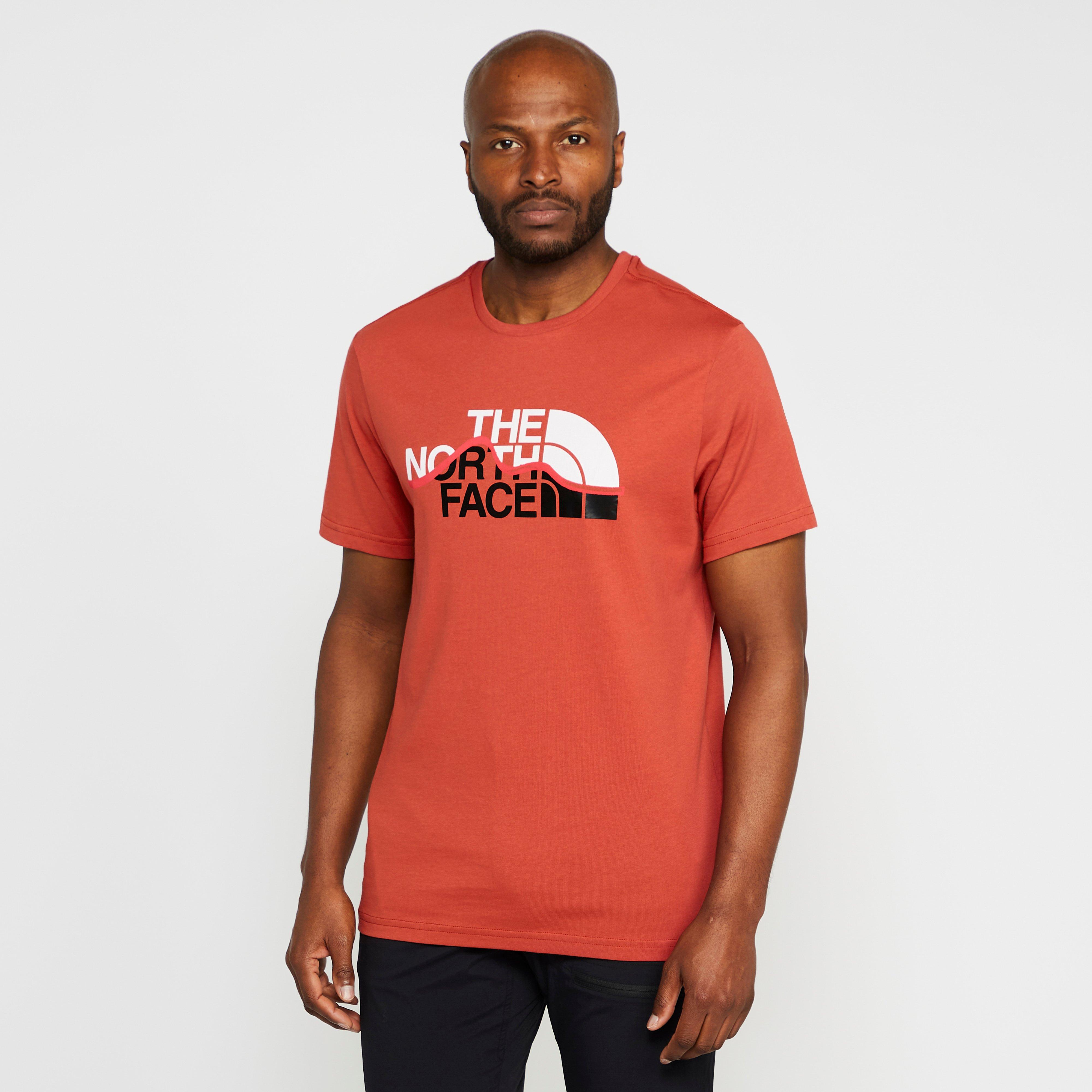 The North Face Mens Mountain Line Short Sleeve T-shirt  Red