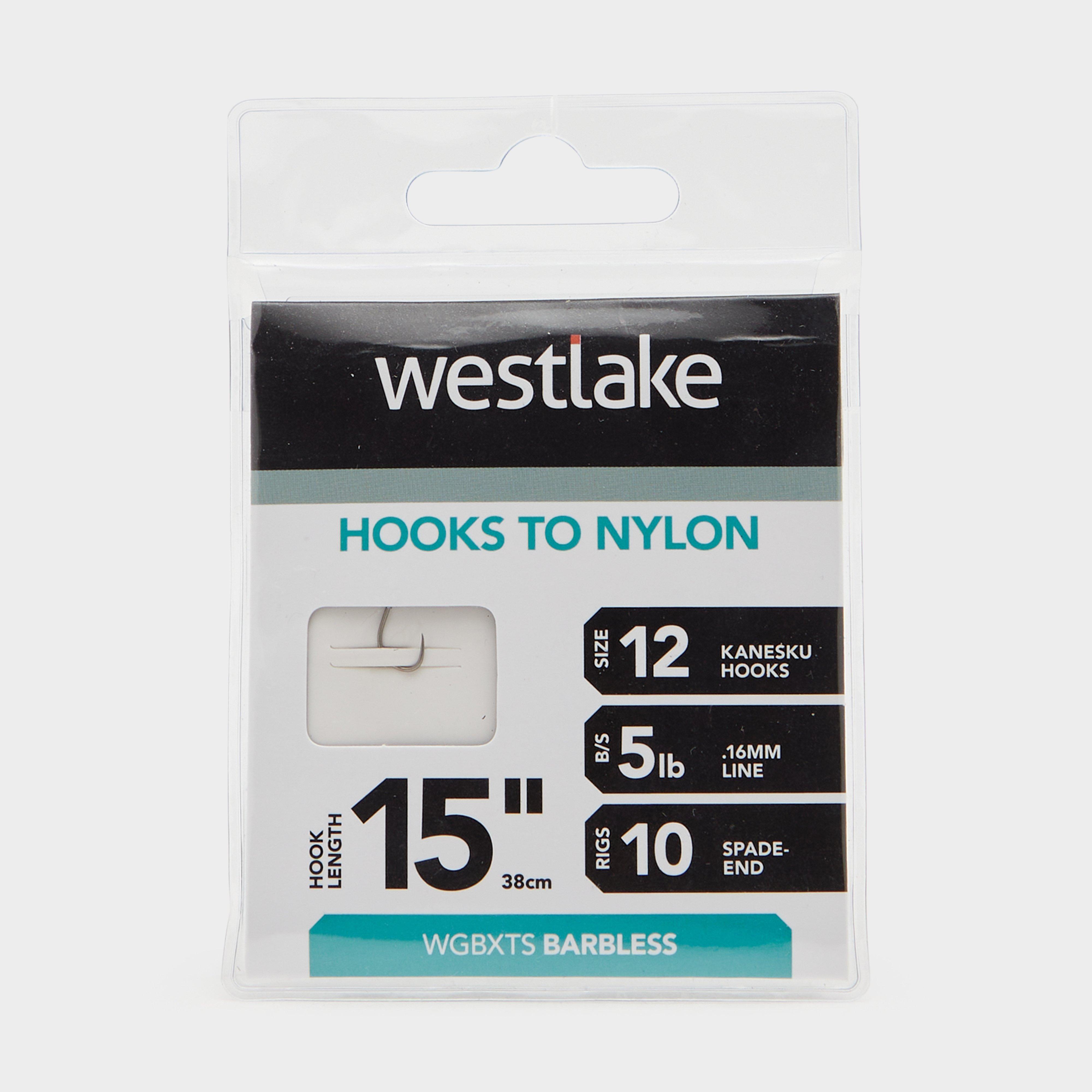 Westlake Barbless Hooks To Nylon (size 12)  White