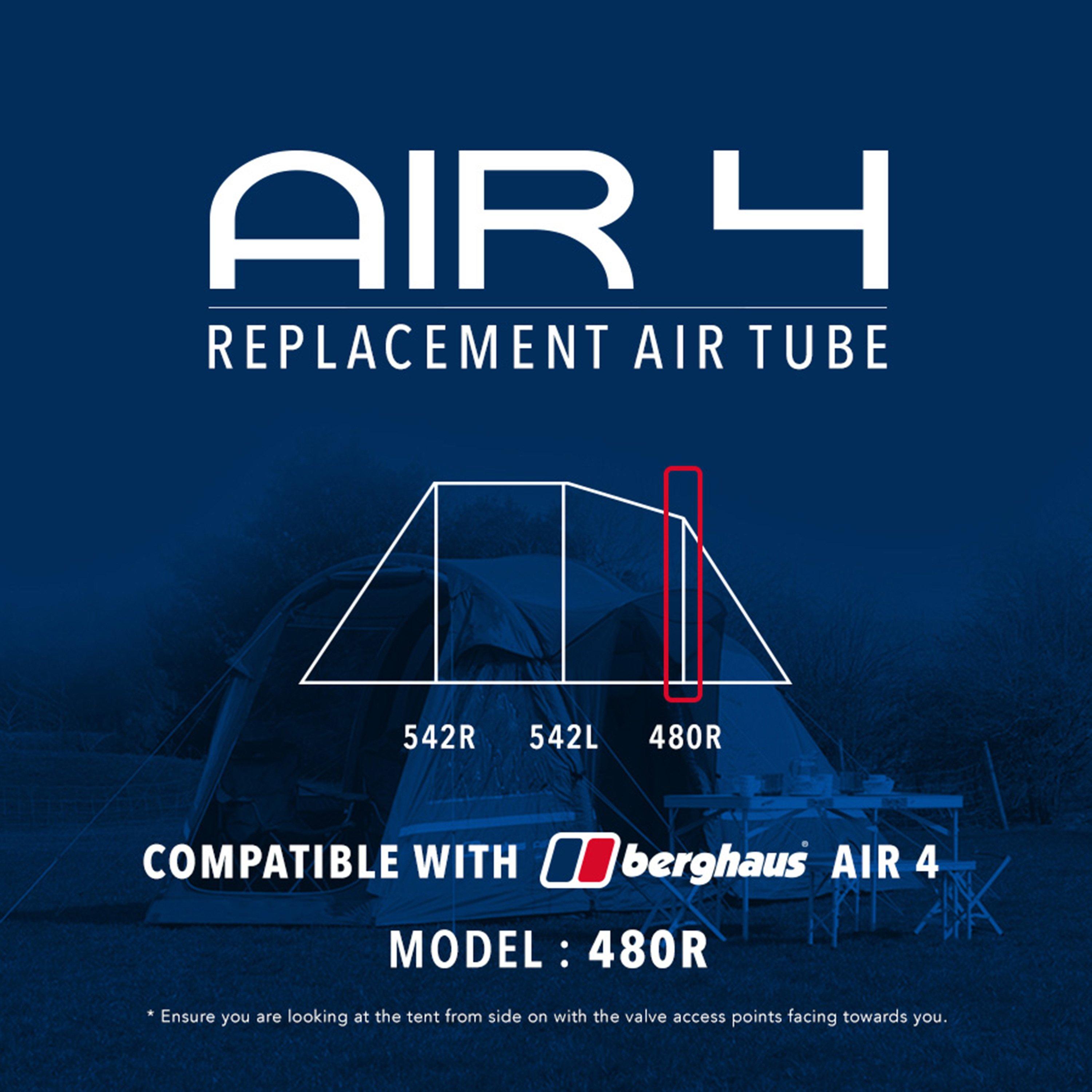 Eurohike Air 4 Tent Replacement Air Tube - 480r - Black  Black
