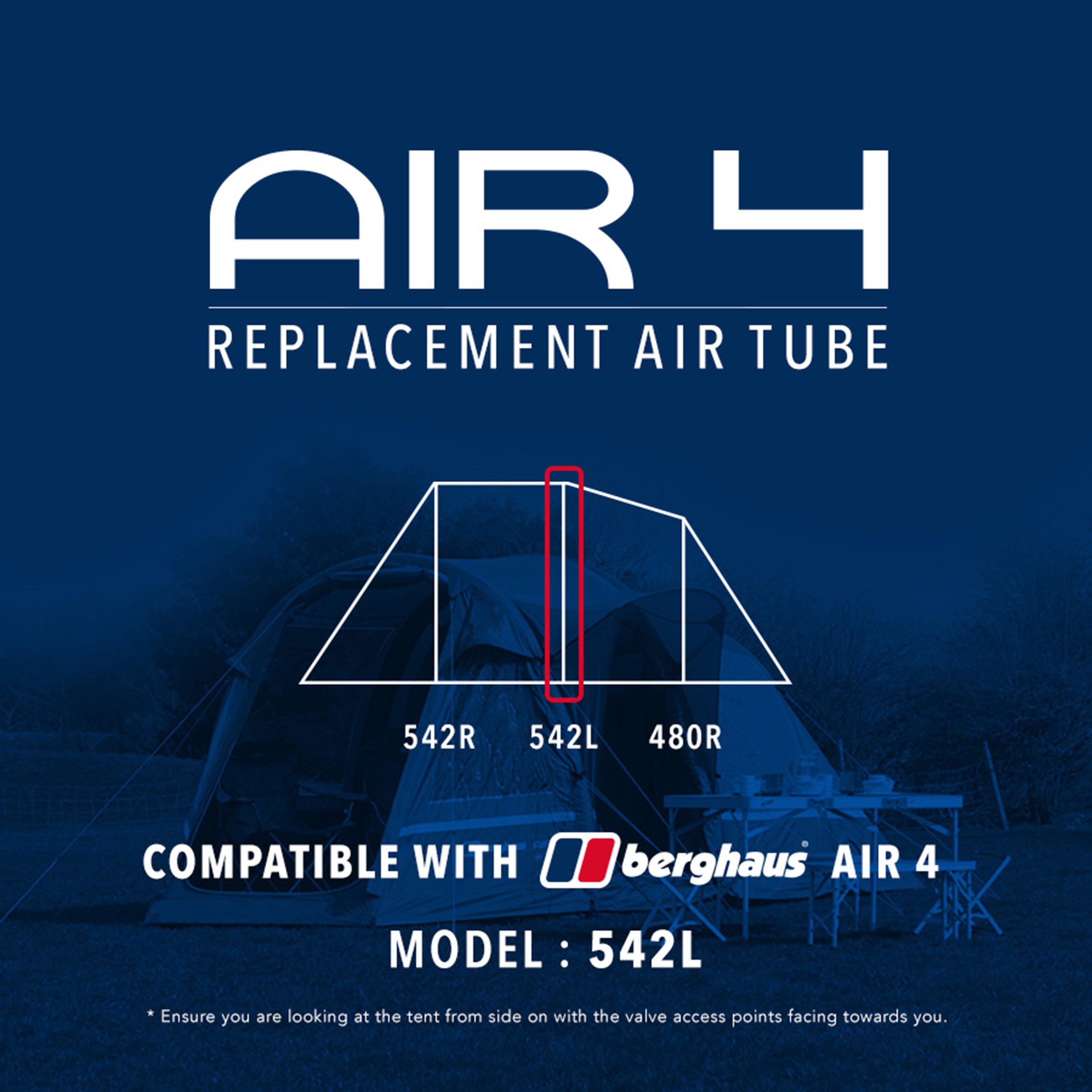 Eurohike Air 4 Tent Replacement Air Tube - 542l - Black  Black