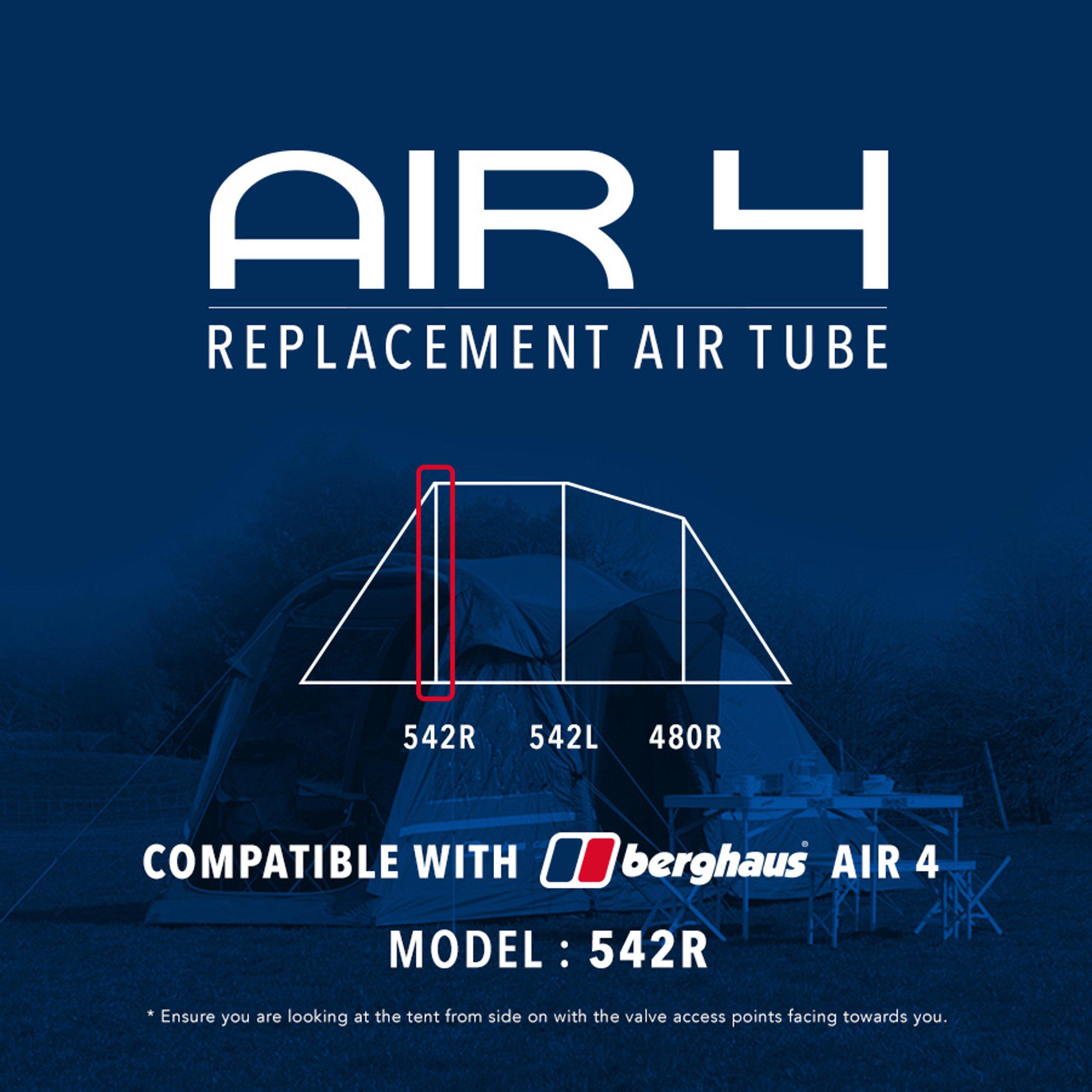 Eurohike Air 4 Tent Replacement Air Tube - 542r - Black  Black