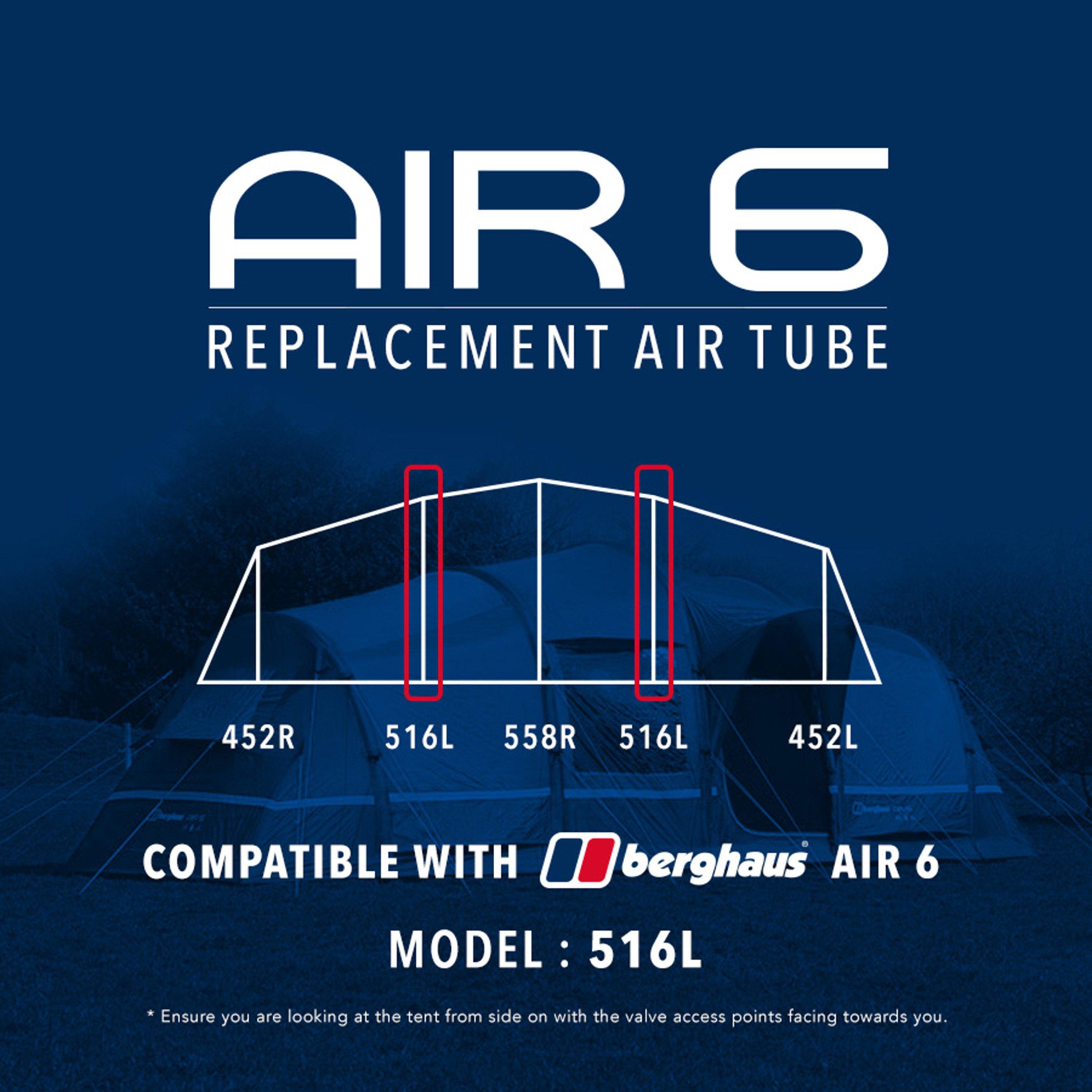 Eurohike Air 6 Tent Replacement Air Tube - 516l - Black  Black