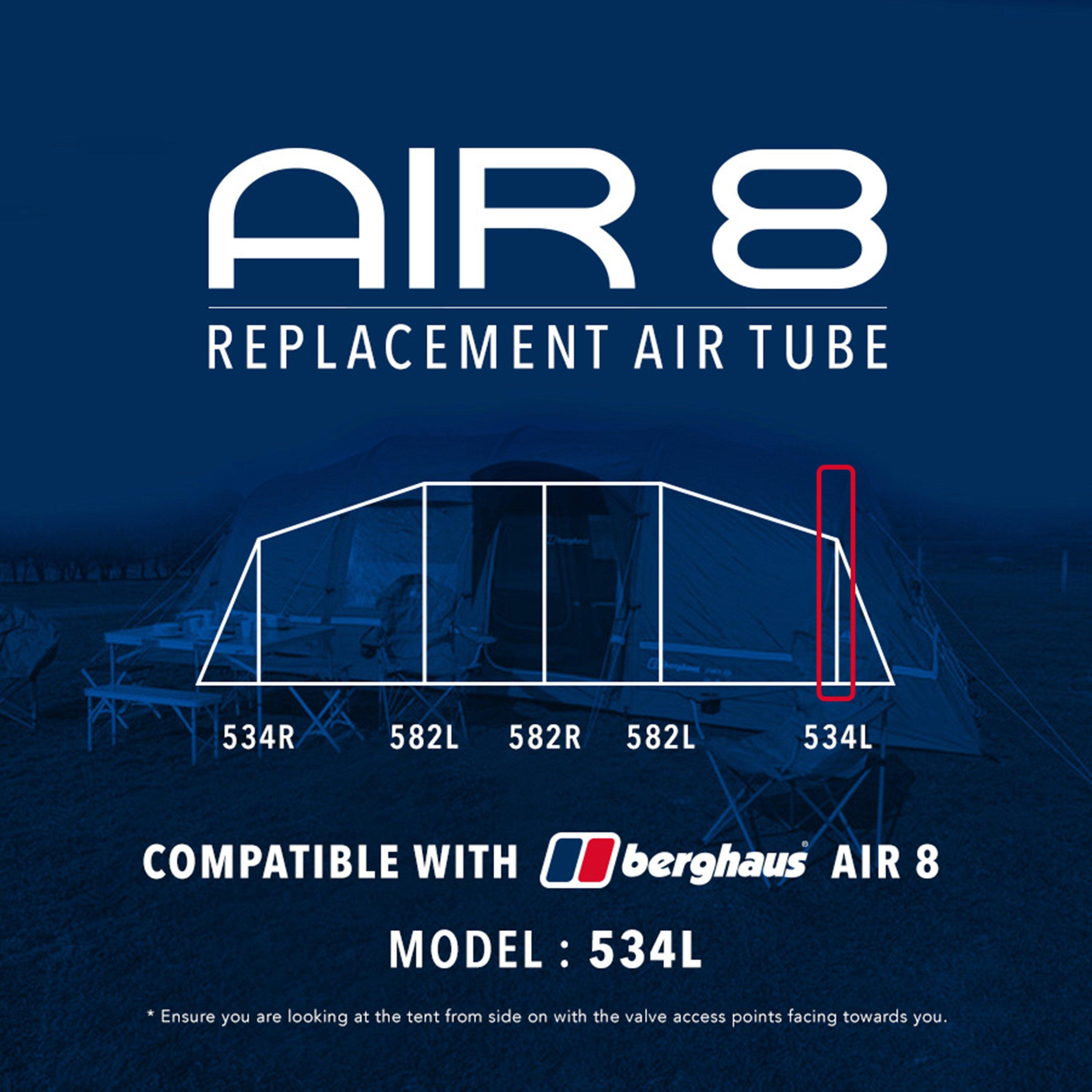 Eurohike Air 8 Tent Replacement Air Tube - 534l - Black  Black