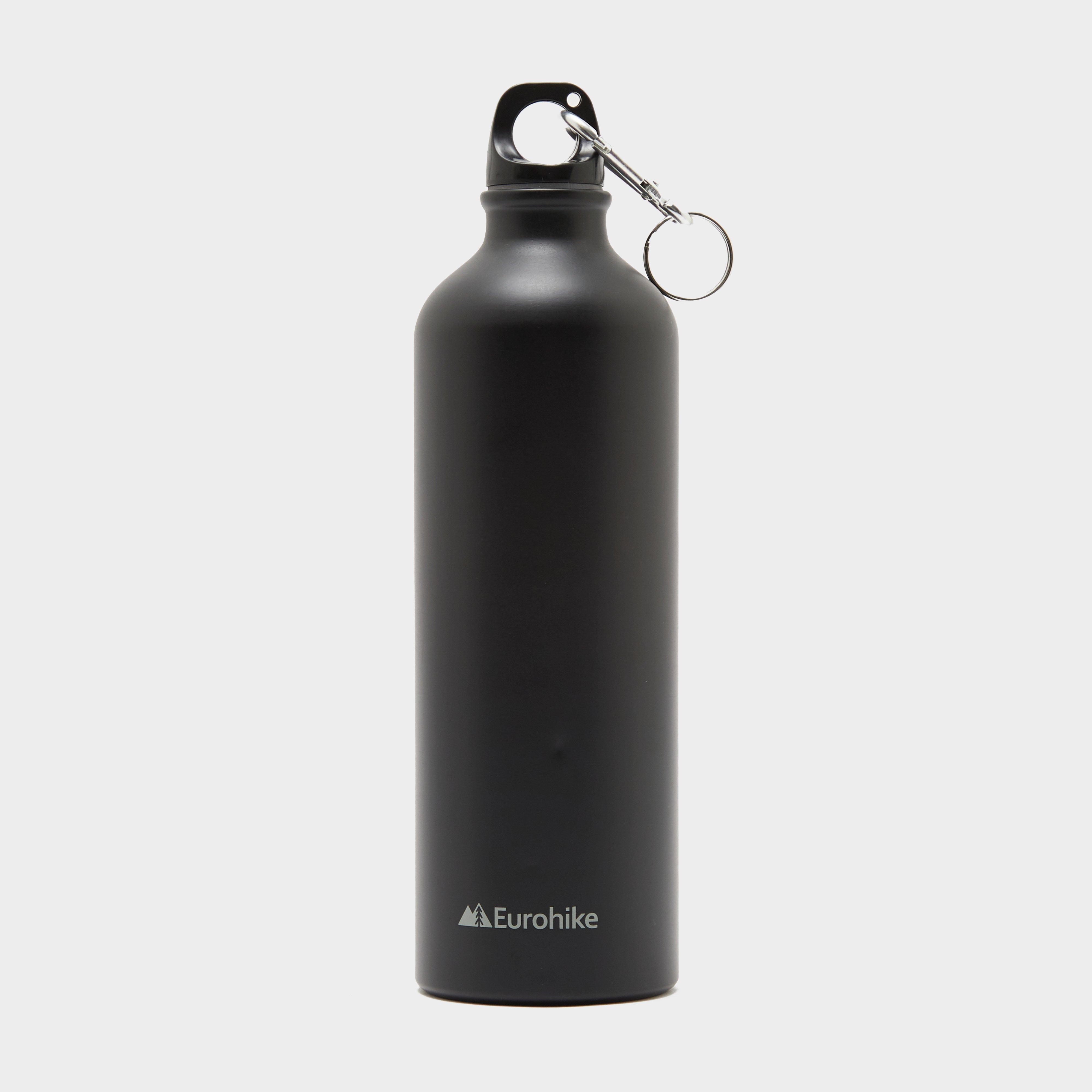 Eurohike Aqua 0.75l Aluminium Water Bottle - Black/black  Black/black