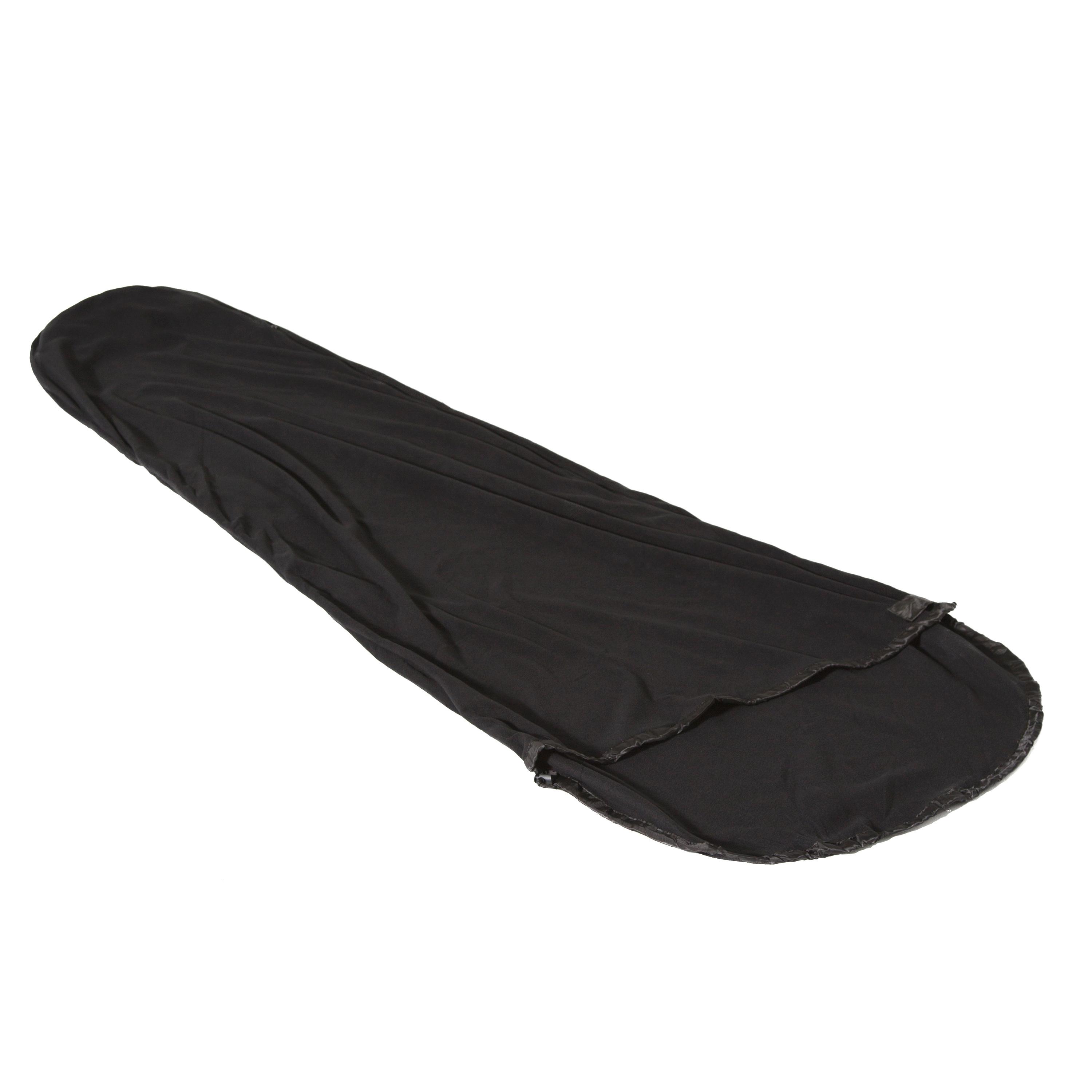 Eurohike Fleece Sleeping Bag Liner Dlx - Mummy - Black/blk  Black/blk