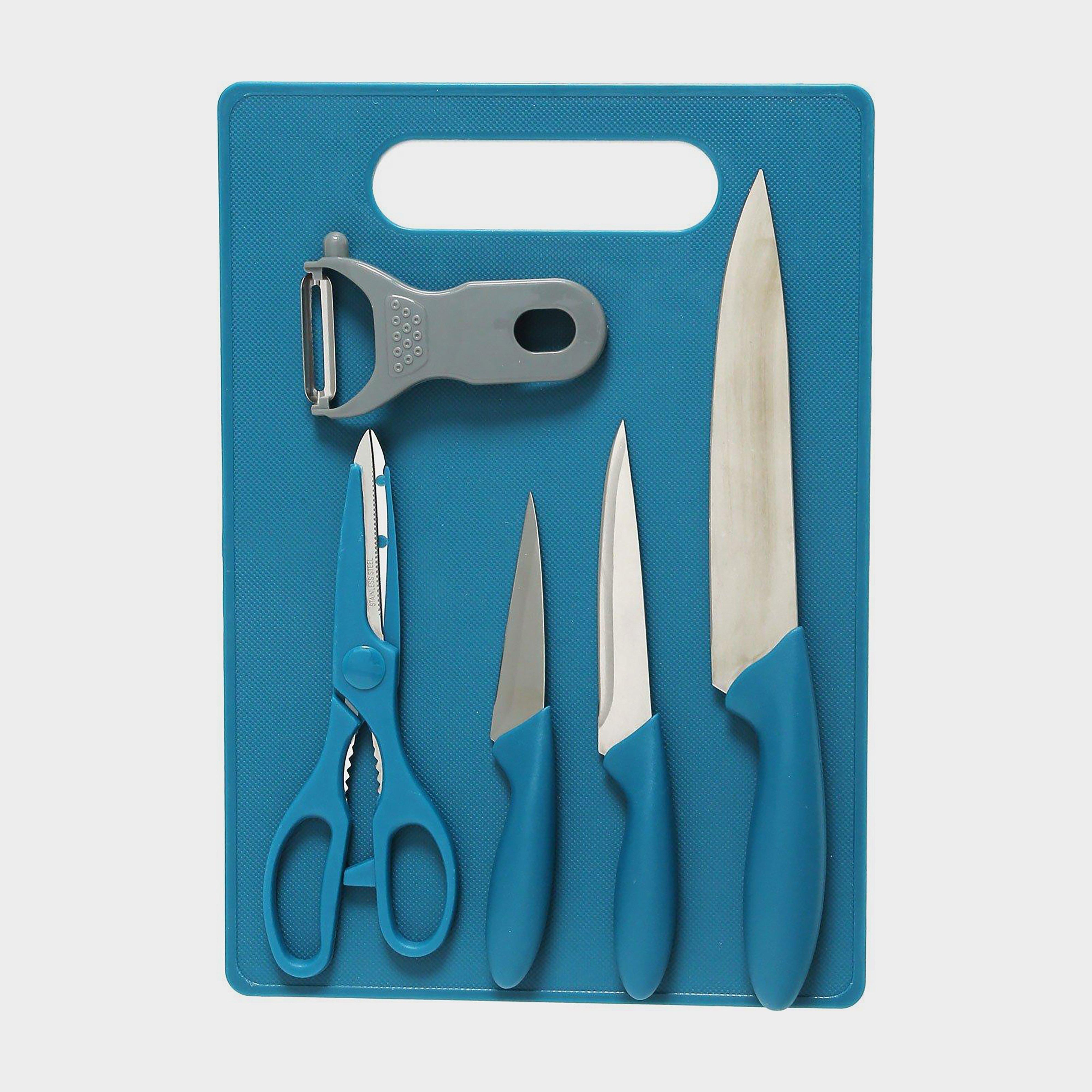 Hi-gear 6-piece Chopping Board / Knife Set - Blue/knife  Blue/knife