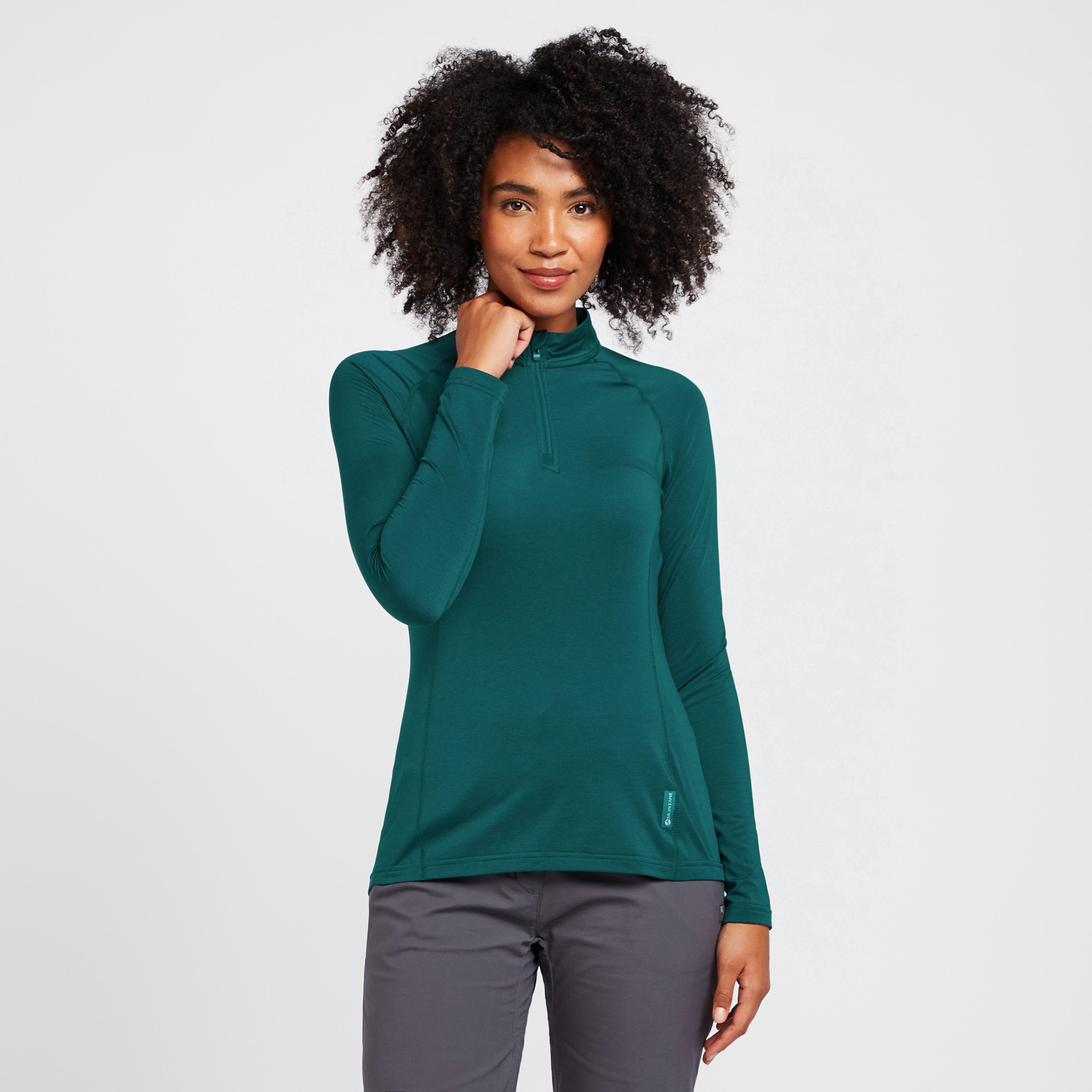 Montane Womens Dart Thermo Zip Neck T-shirt - Dark Green/nk  Dark Green/nk