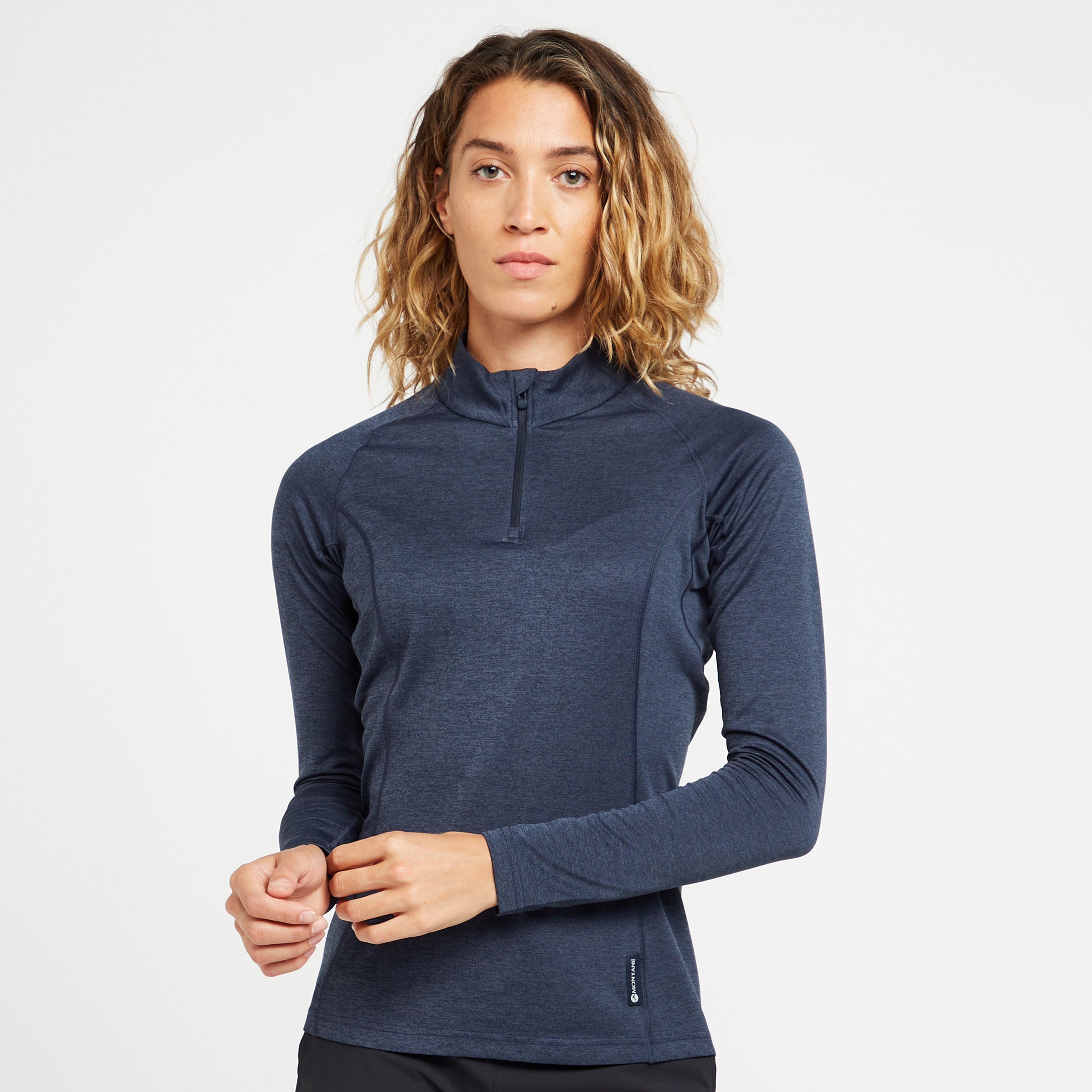 Montane Womens Dart Zip Neck Long Sleeve T-shirt - Navy/navy  Navy/navy