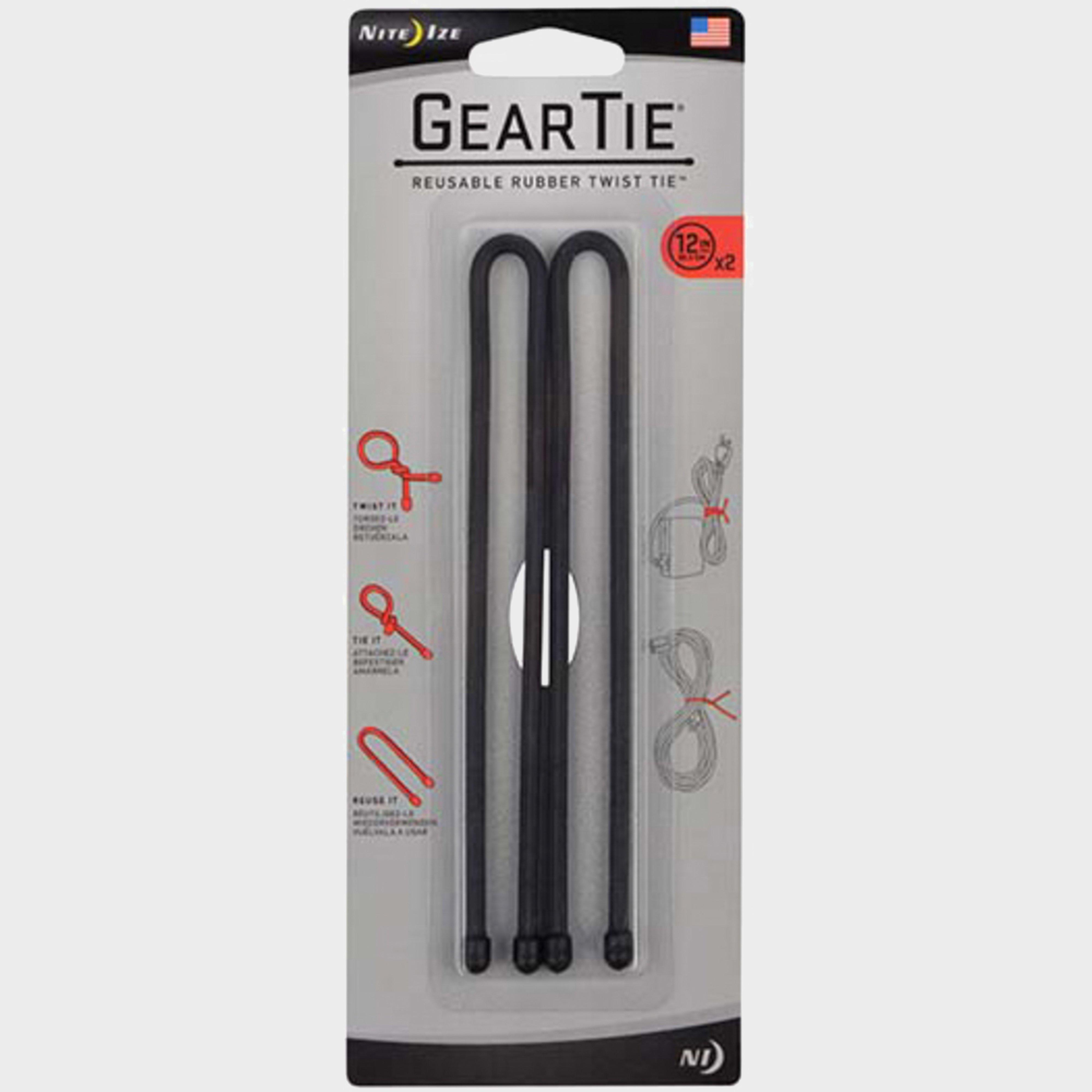 Niteize Gear Tie Reusable Rubber Twist Tie 12 (black) - Black/2pk  Black/2pk