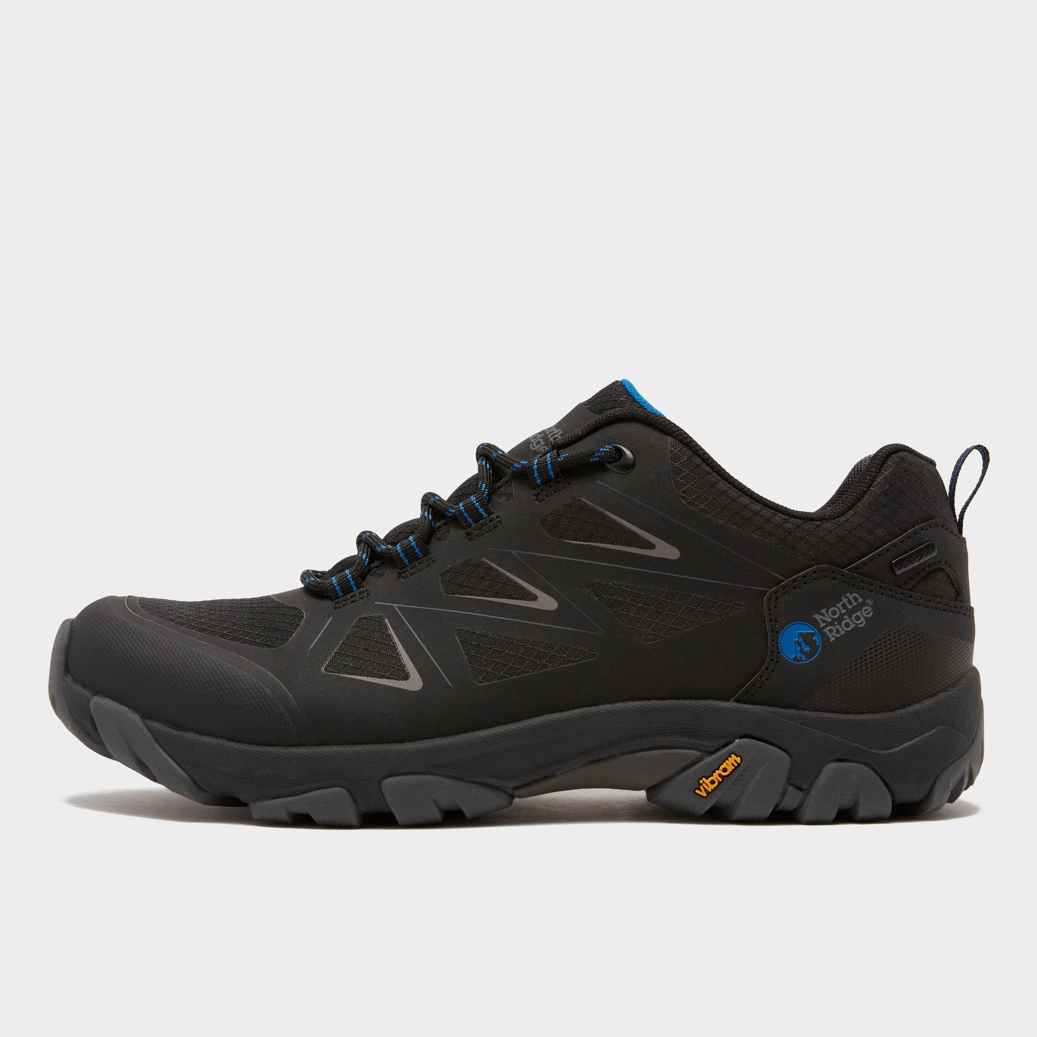 North Ridge Mens Fairfield Low Walking Shoes - Black/blue  Black/blue