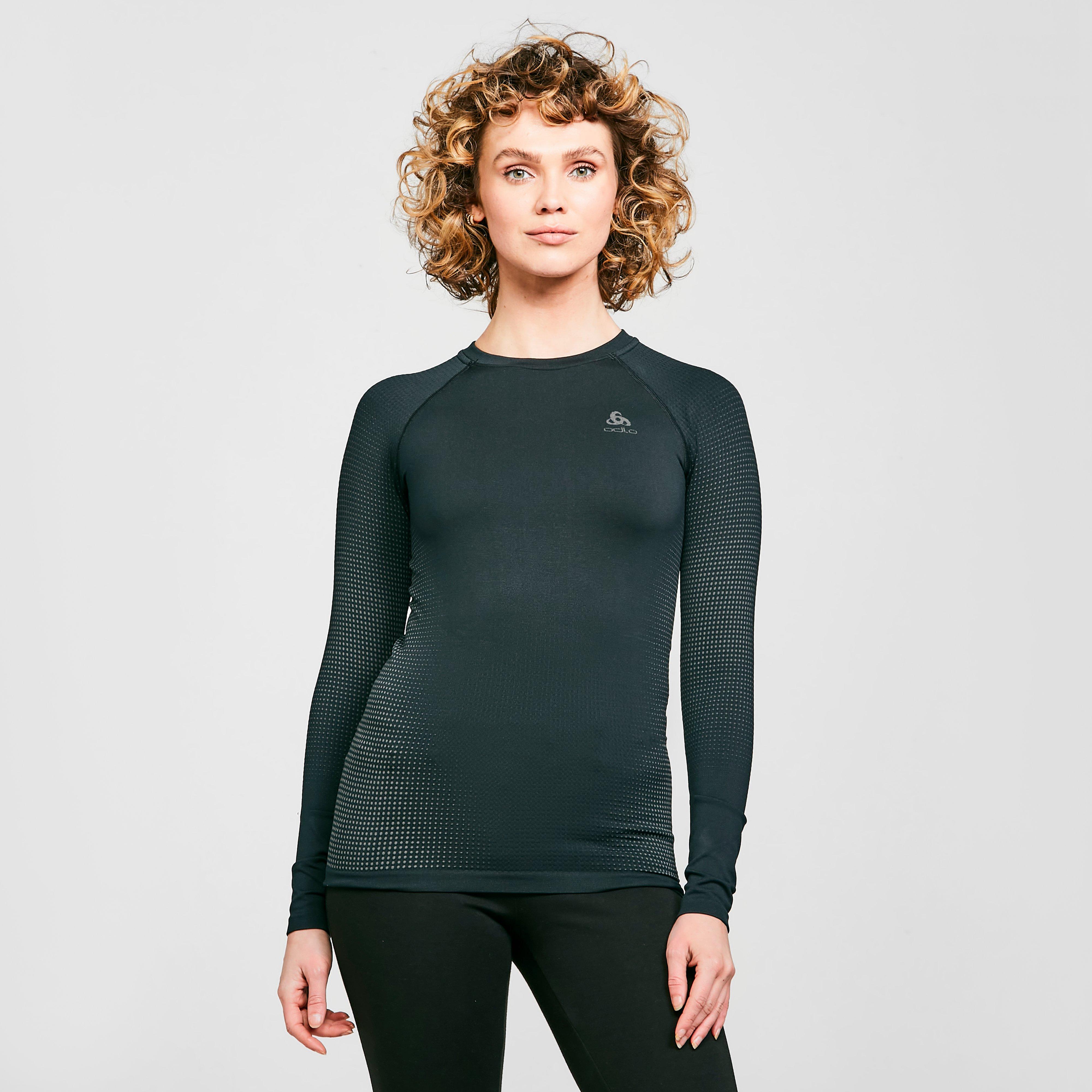 Odlo Womens Performance Warm Long Sleeve Base Layer Top - Black/blk  Black/blk